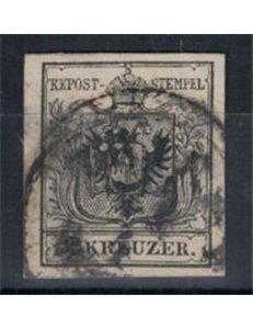 AUSTRIA 1850 Double-headed eagle 2 Kreuzer black used