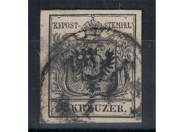 AUSTRIA 1850 Double-headed eagle 2 Kreuzer black used