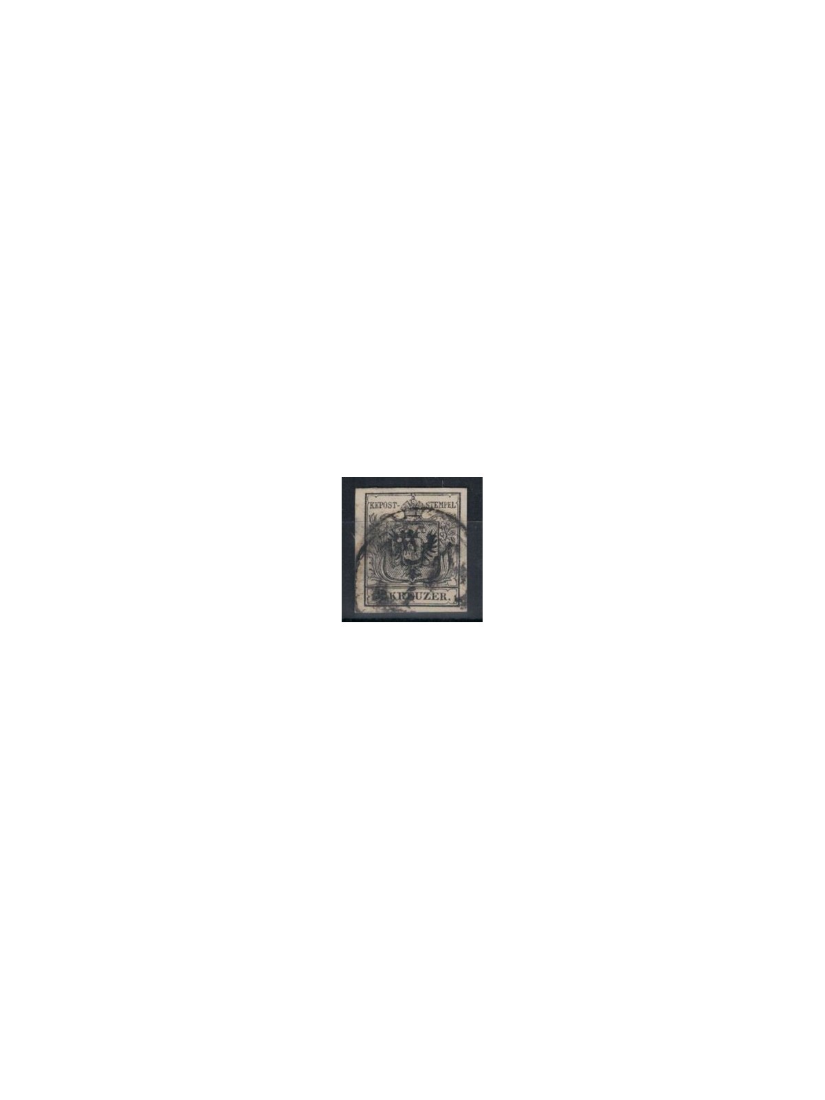 AUSTRIA 1850 Aquila bicipite 2 Kreuzer nero us