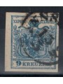 AUSTRIA 1850 Double-headed eagle 9 Kreuzer light blue used