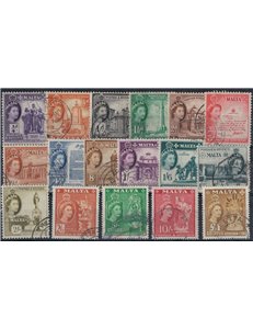 MALTA 1956-57 Elisabetta II e vedute varie 17v us