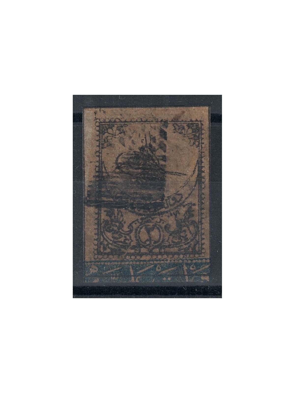 TURCHIA 1863 Tughra e mezzaluna 2 piastre azzurro us