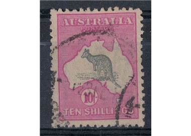 AUSTRALIA 1913 Kangaroo (10s grey and pink) used