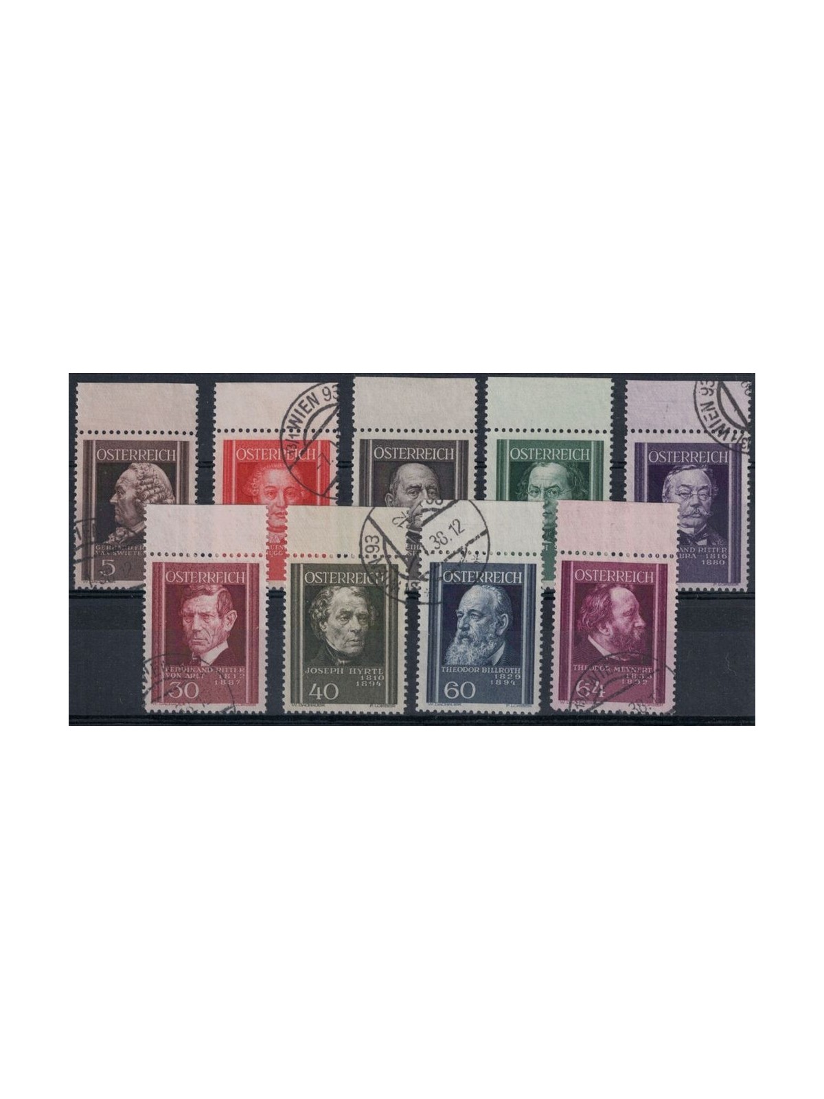 AUSTRIA 1937 Austrian doctors 9v used