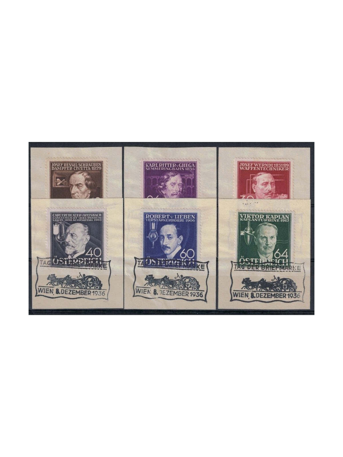 AUSTRIA 1936 Technicians and inventors with special cancellation 6v used