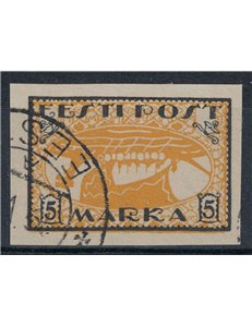 ESTONIA 1919 Variety, 5m black and orange yellow us ©