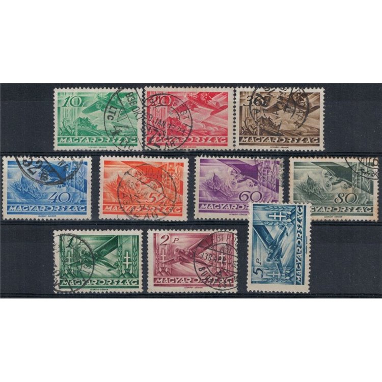 UNGHERIA 1936 Posta aerea 10v us