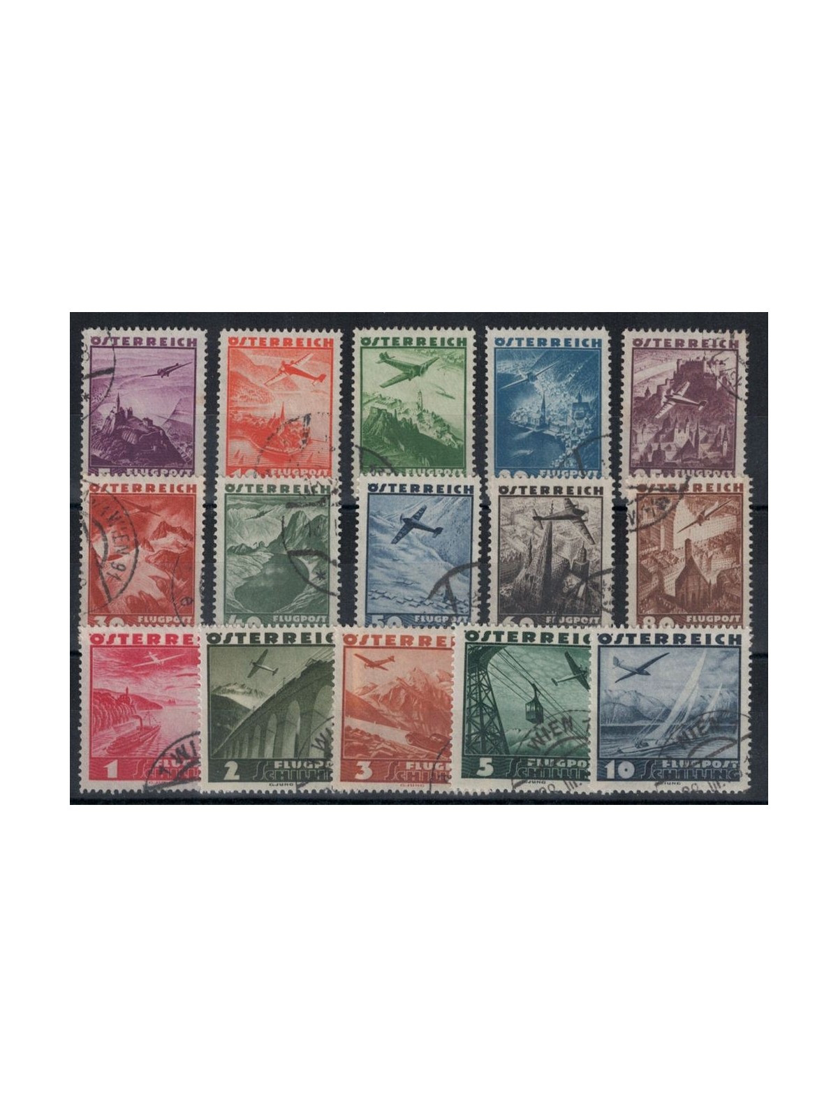 AUSTRIA 1935 Airmail 15v us