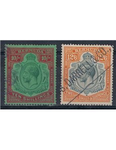 BERMUDA 1922-34 George V 10p+12/6 2v us