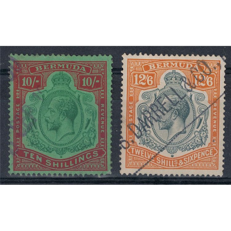 BERMUDA 1922-34 George V 10p+12/6 2v us