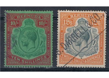 BERMUDA 1922-34 George V 10p+12/6 2v us