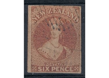 NEW ZEALAND 1858-59 6p brown no watermark us ©
