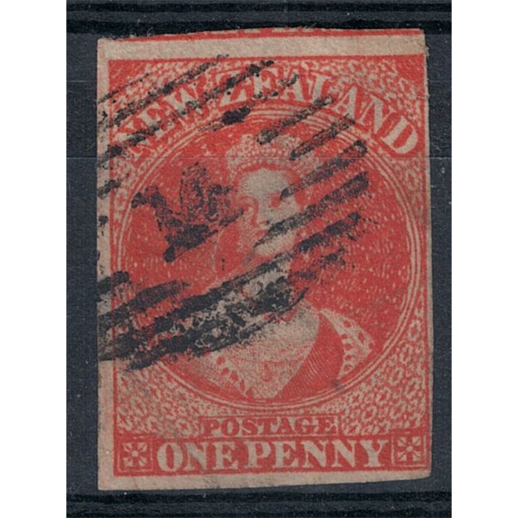 NUOVA ZELANDA 1863 1p vermiglione  us ©