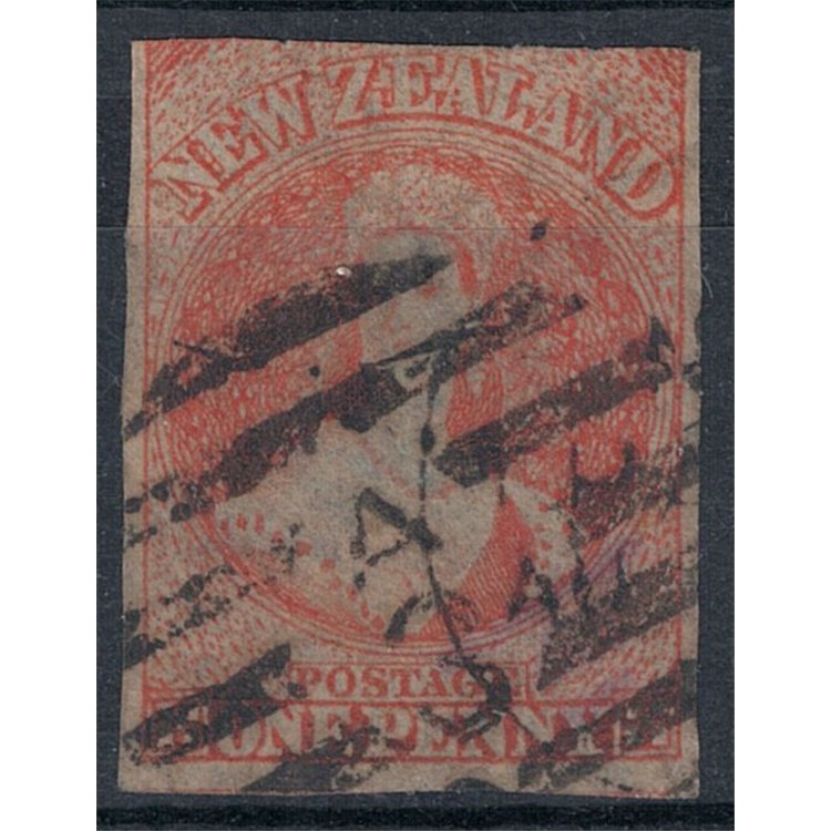 NEW ZEALAND 1862-63 1p vermilion without watermark. us ©