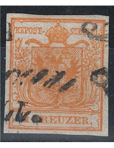 AUSTRIA 1850 Aquila bicipite 1 Kreuzer giallo us