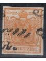 AUSTRIA 1850 Double-headed eagle 1 Kreuzer yellow us