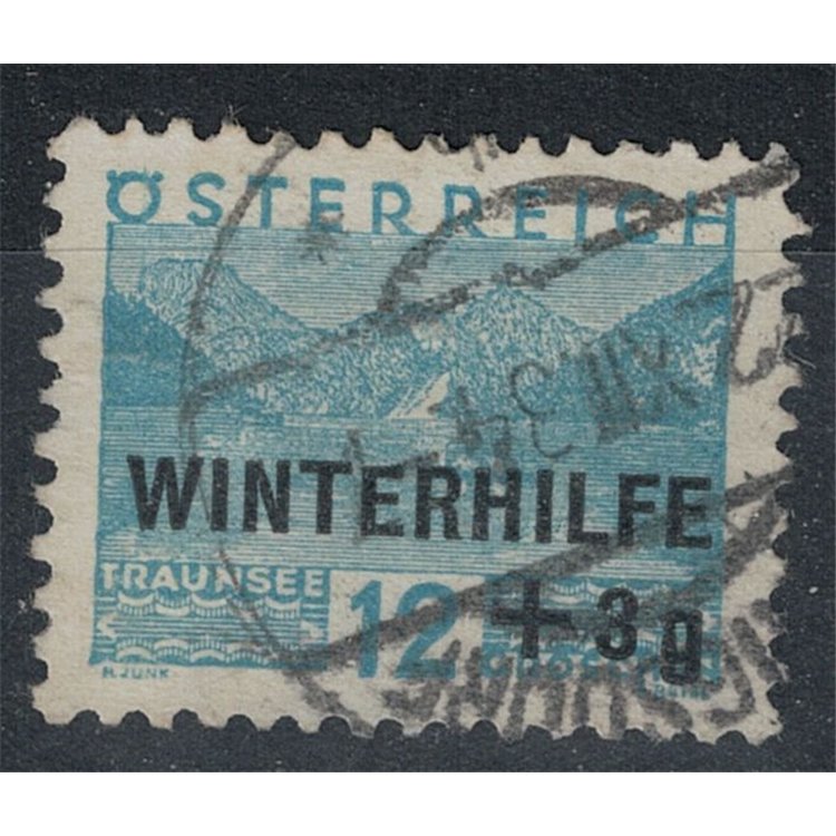 AUSTRIA 1933 Soccorso invernale 12+3 g. azzurro chiaro us