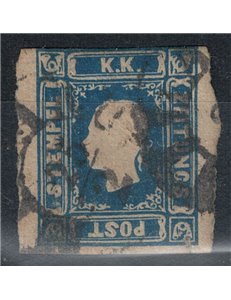 AUSTRIA 1858 Francobolli per giornali 1,05 kreuzer azzurro us