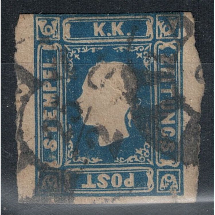 AUSTRIA 1858 Newspaper stamps 1.05 kreuzer blue us