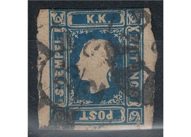 AUSTRIA 1858 Newspaper stamps 1.05 kreuzer blue us