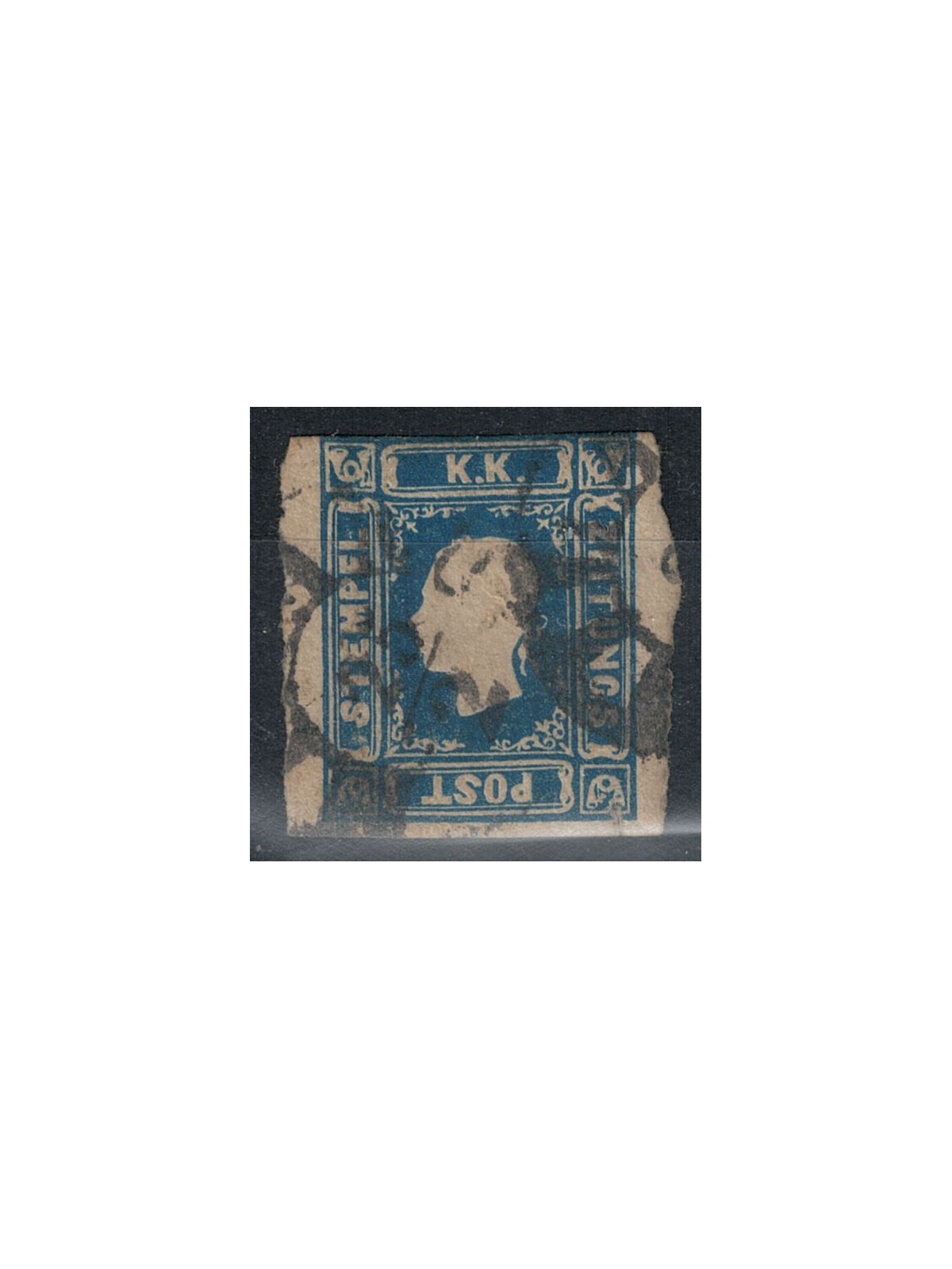 AUSTRIA 1858 Francobolli per giornali 1,05 kreuzer azzurro us