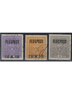 AUSTRIA 1918 Posta aerea, Flugpost 3v us