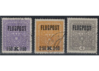 AUSTRIA 1918 Posta aerea, Flugpost 3v us