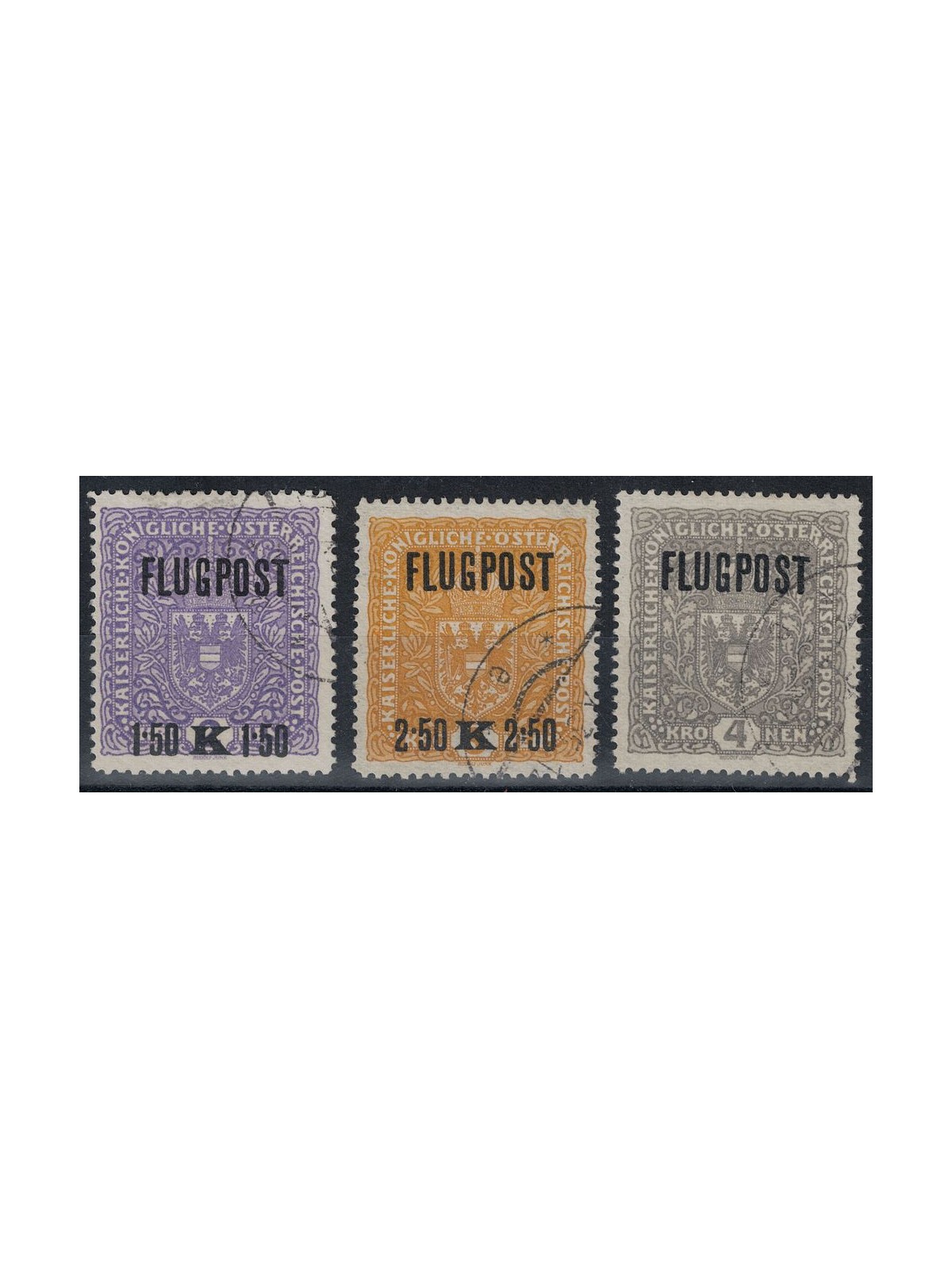 AUSTRIA 1918 Airmail, Flugpost 3v us