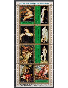 AJMAN 1972 Nude Art Famous Painters, Munich Pinakothek 8v us