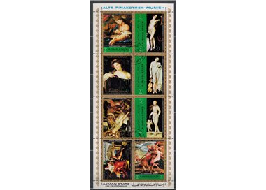 AJMAN 1972 Nude Art Famous Painters, Munich Pinakothek 8v us