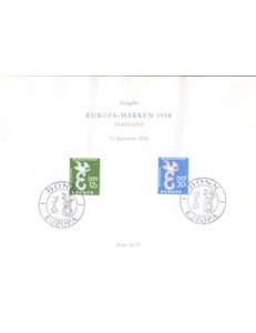 SAAR 1958 Europe, Sonderblatt FDC 2v us