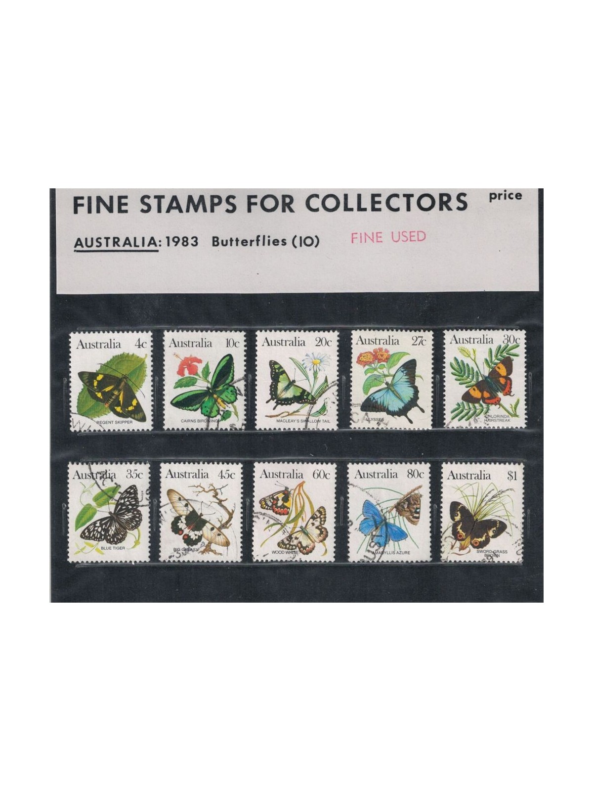AUSTRALIA 1983 Butterflies 10v us