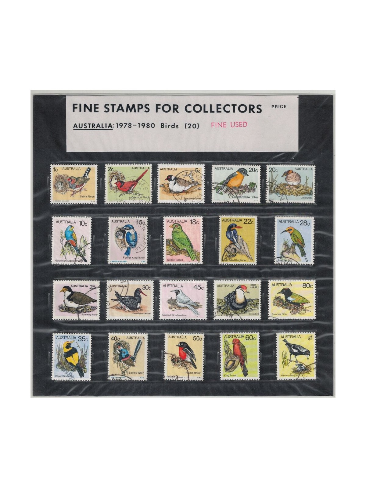 AUSTRALIA 1978-80 Ordinary Series, Birds 20v us