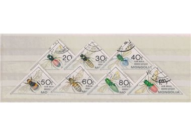 MONGOLIA 1979 Airmail, insects 7v us