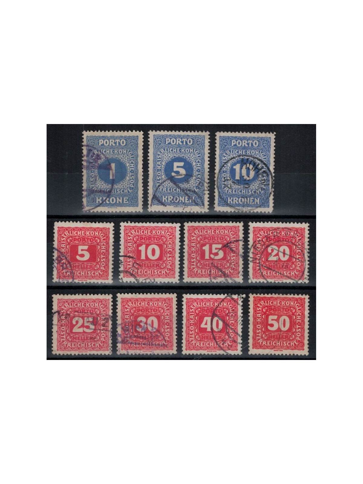 AUSTRIA 1916 Postage Due 11v us