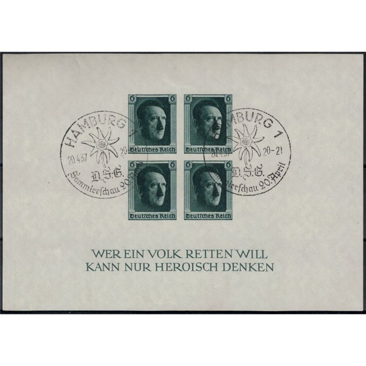 GERMANY REICH 1937 German stamp exhibition s/s us