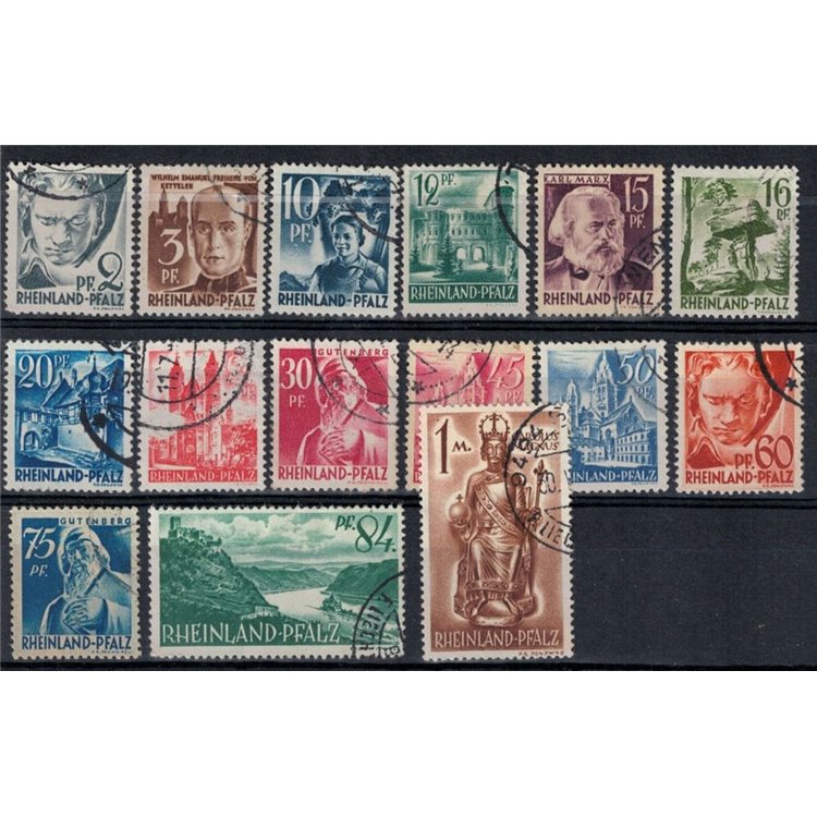 RENANIA PALATINATO (OCC. FRANCESE) 1947 Vedute 15v us