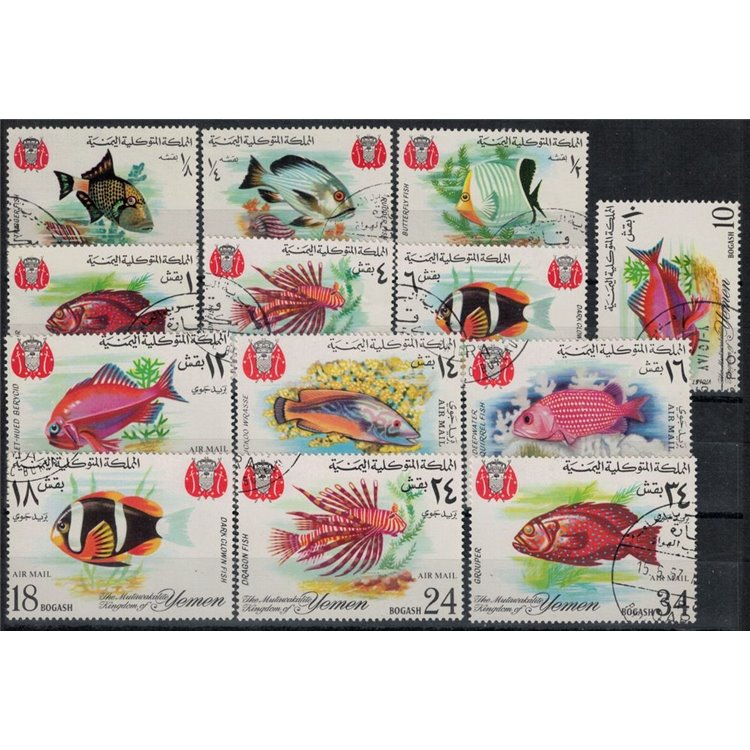 YEMEN REGNO 1967 Pesci 13v us