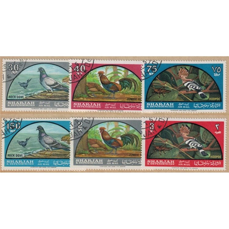 SHARJAH 1965 Uccelli 6v us