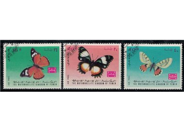 YEMEN KINGDOM 1967 Butterflies 3v us