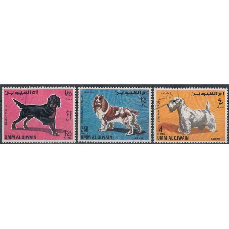 UMM AL QIWAIN 1967 Airmail, dogs 3v us