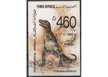 YEMEN REPUBLIC 1990 Prehistoric fauna s/s us