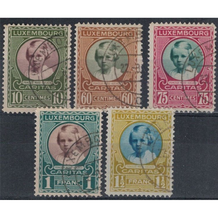 LUXEMBOURG 1927 Caritas, pro infanzia 5v us