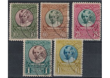 LUXEMBOURG 1927 Caritas, pro infanzia 5v us