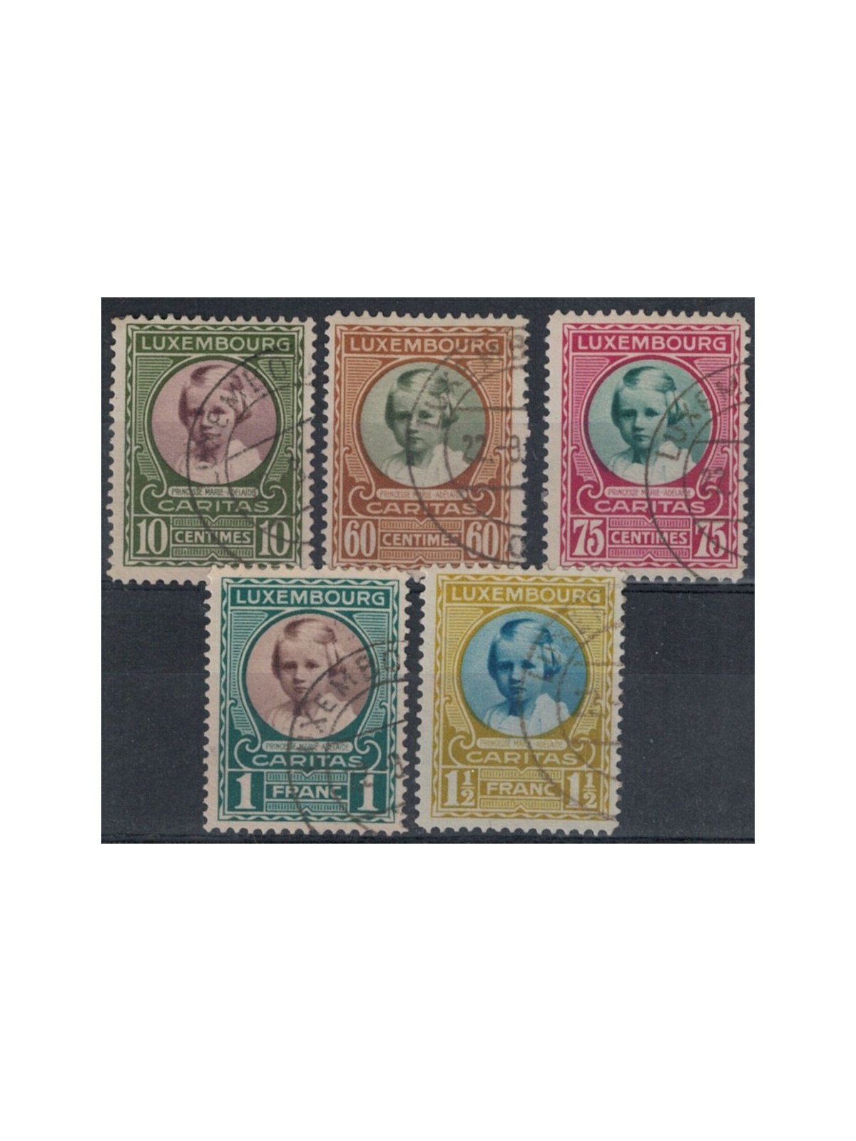 LUXEMBOURG 1927 Caritas, pro infanzia 5v us