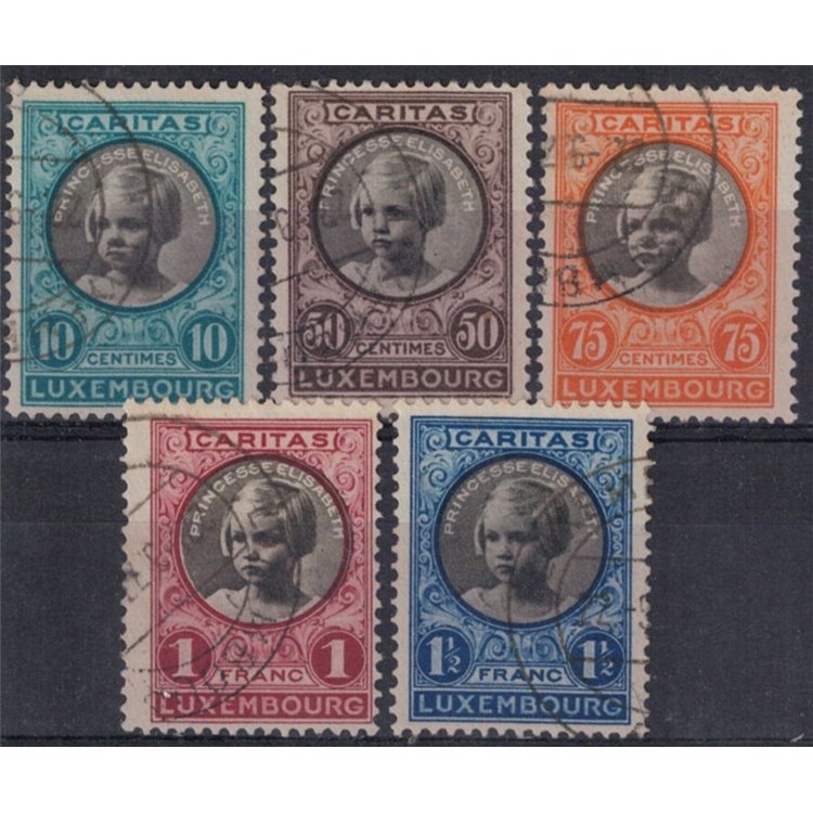 LUXEMBOURG 1928 Caritas, pro infanzia 5v us