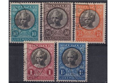 LUSSEMBURGO 1928 Caritas, pro infanzia 5v us