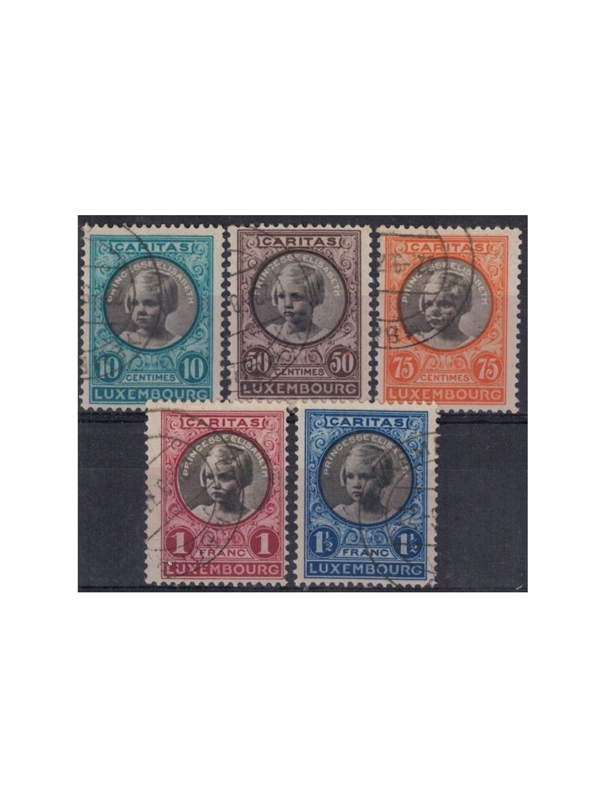 LUSSEMBURGO 1928 Caritas, pro infanzia 5v us