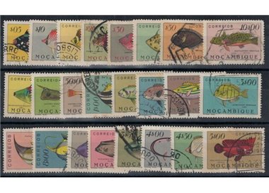 MOZAMBICO 1951 Serie ordinaria, pesci 24v us