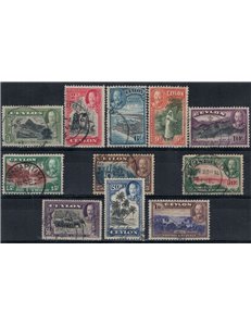 CEYLON 1935-36 Serie ordinaria 11v us
